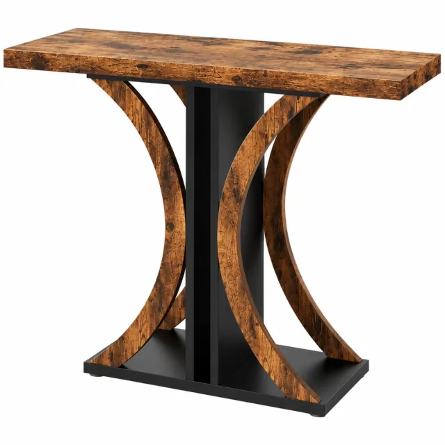 Noventra Bijzettafel - Hout & Zwart Metaal – Stijlvolle Industriële Console Tafel – Sidetable voor Woonkamer, Hal & Entree – Moderne Wandtafel – 100 × 29,5 × 80 cm zwart/houtlook