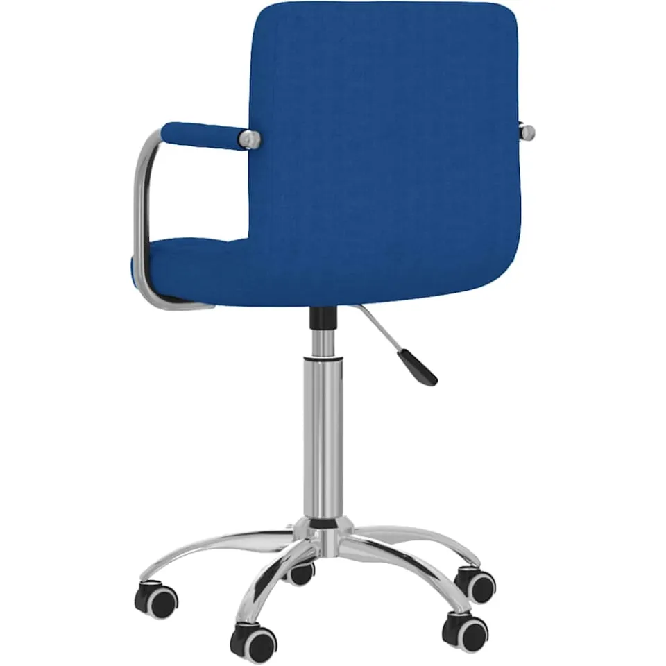 vidaXL Eetkamerstoel draaibaar stof blauw, foto 3