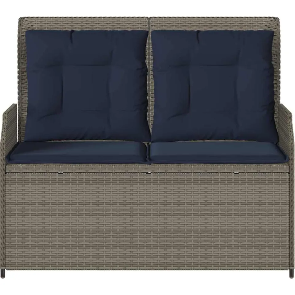 vidaXL Tuinbank Grijs poly rattan, foto 4