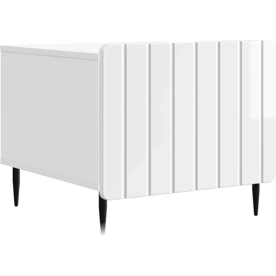 vidaXL Salontafel met lade Hoogglans Wit 49 x 50 x 42 cm Bewerkt hout