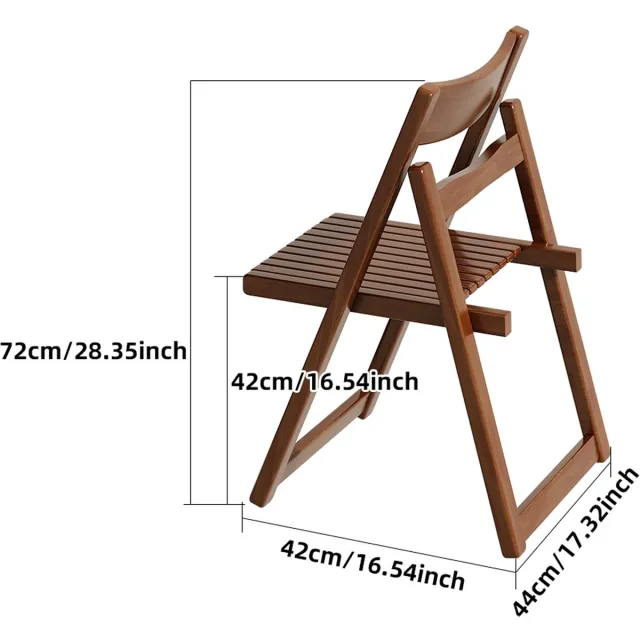 OLEYLUCKIDEA Opvouwbare Eetkamerstoelen - 4-delige Set in Walnootkleur braun