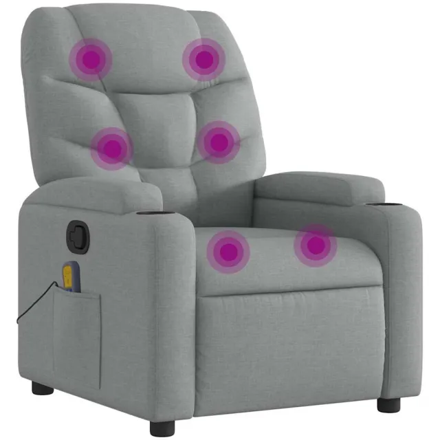 vidaXL Massagestoel - verstelbaar - stof - lichtgrijs