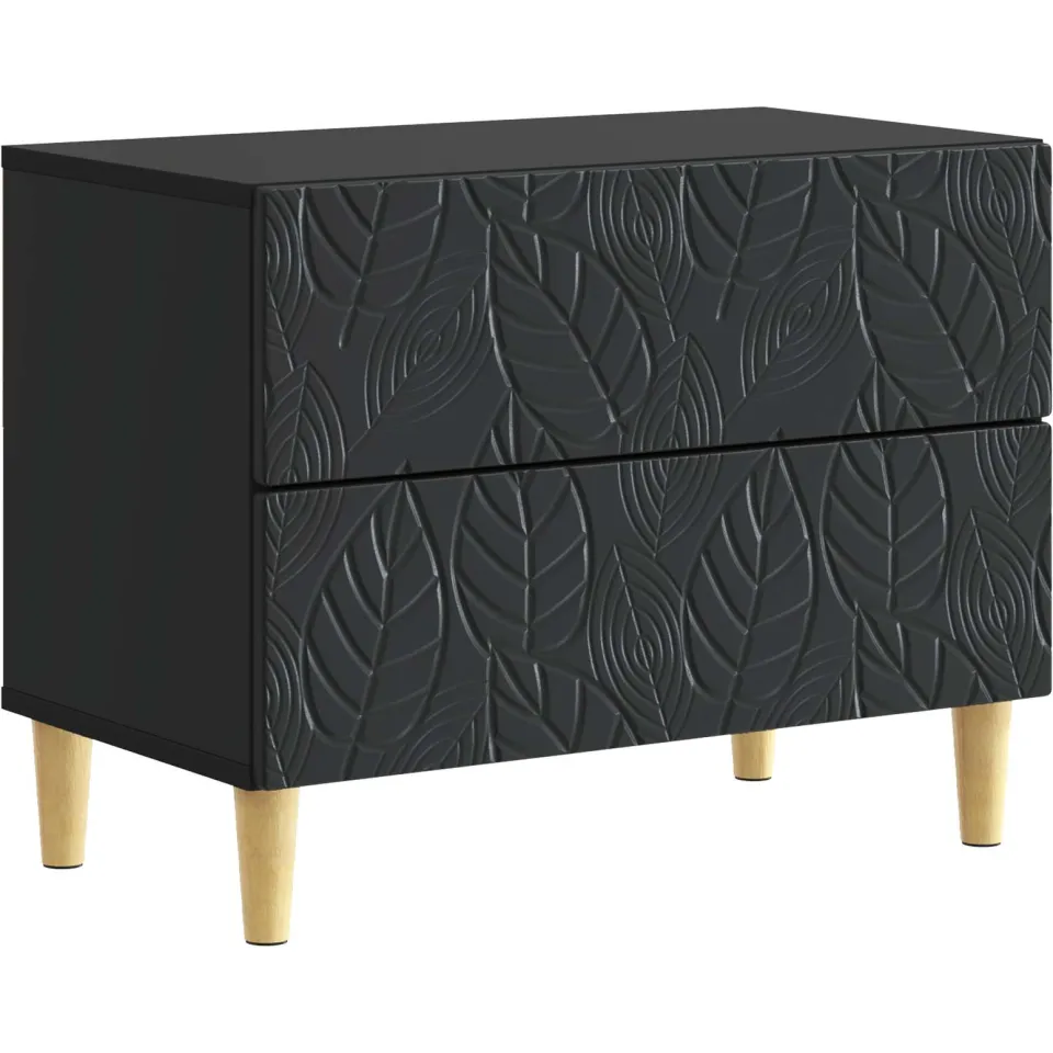 vidaXL Nachtkastje Zwart 62 x 34,5 x 48 cm Bewerkt hout, foto 3