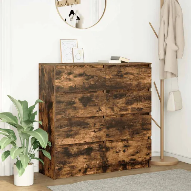 vidaXL Dressoir 100x35x99 cm bewerkt hout gerookt eikenkleurig Bruin