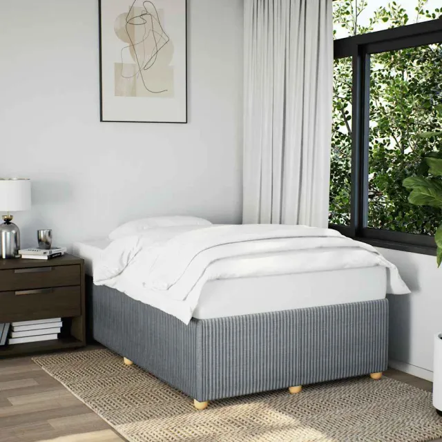 vidaXL Bedframe zonder matras 120x200 cm stof lichtgrijs grijs