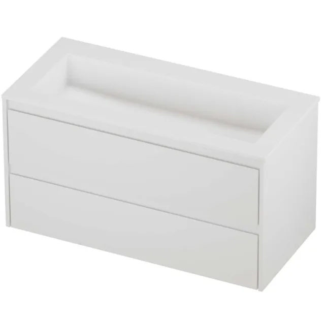 Proline Aristo Badmeubelset Polystone Elegant 100x46x54 cm Mat White Mat Wit