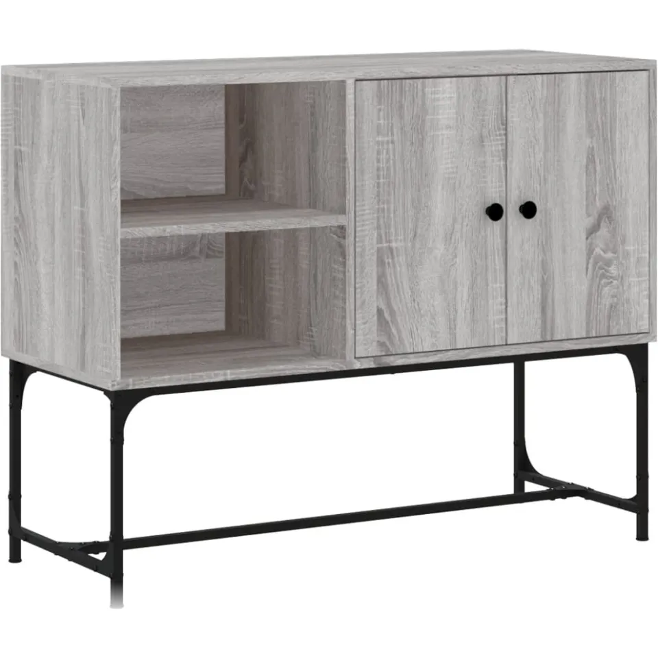 vidaXL Dressoir 100x40x79,5 cm bewerkt hout grijs sonoma eikenkleurig, foto 3
