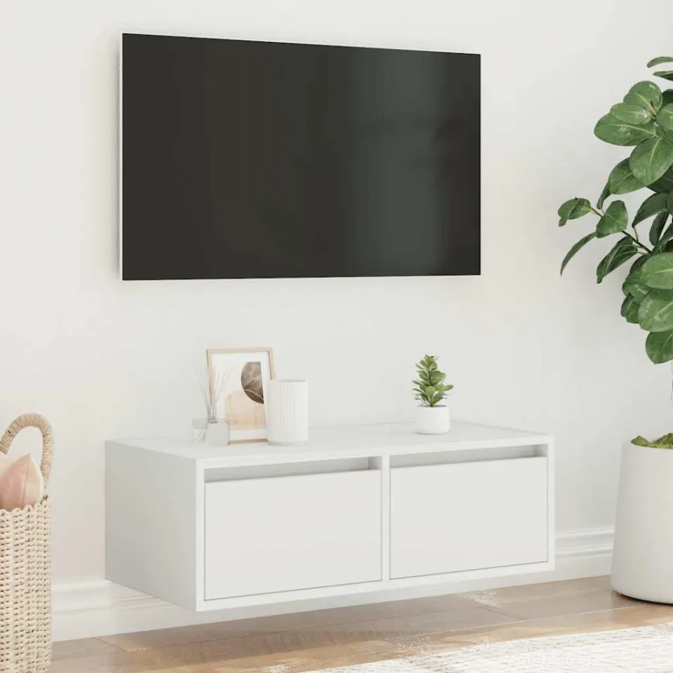 vidaXL Tv-meubel met LED-verlichting 75x35,5x25 cm wit, foto 3