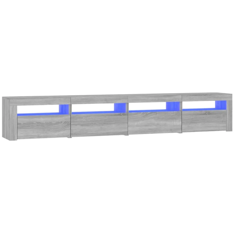 vidaXL Tv-meubel met LED-verlichting 240x35x40 cm grijs sonoma eiken