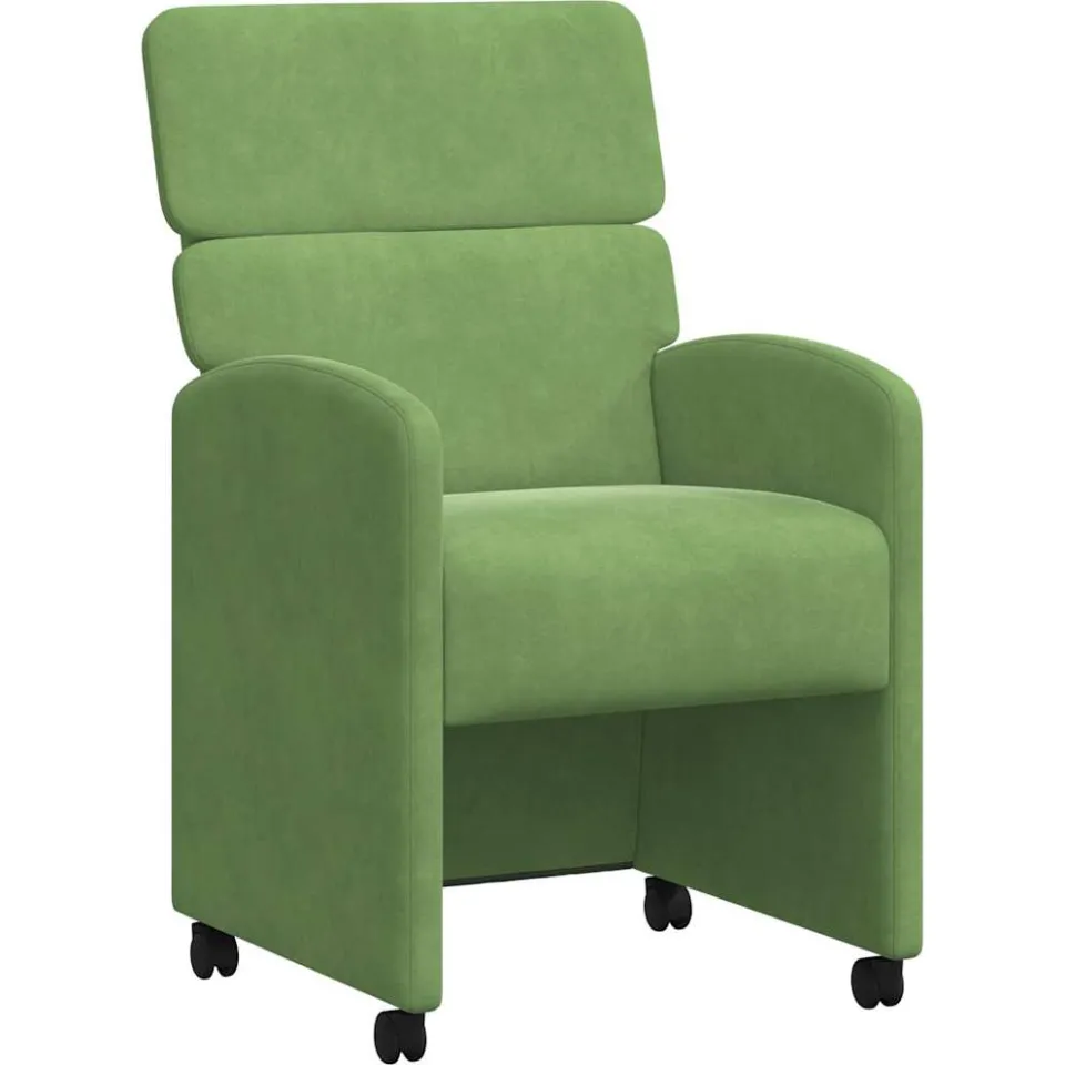 vidaXL Eetkamerstoelen met Wieltjes 2 st Fluweel Lichtgroen