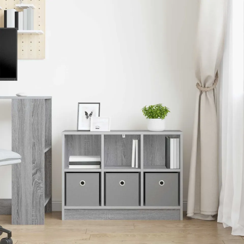 vidaXL Dressoir Grijs Sonoma 73,5 x 22,5 x 53,5 cm, foto 4
