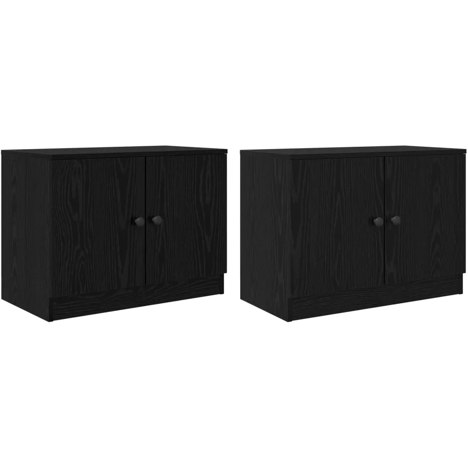 vidaXL Opbergkast voor Loftbed 2 st Zwart eiken 66 x 35 x 48 cm, foto 4