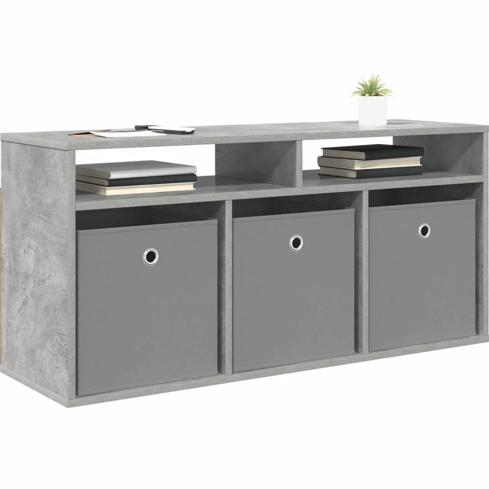 vidaXL Laagkast met lade Beton Grijs 102 x 32 x 48,5 cm