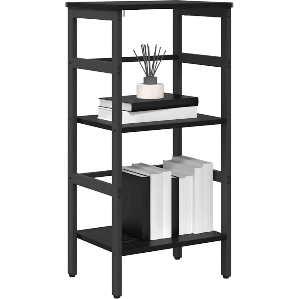 vidaXL Boekenkast 2-laags 40 x 29,5 x 81 cm Bewerkt hout Zwart Eiken