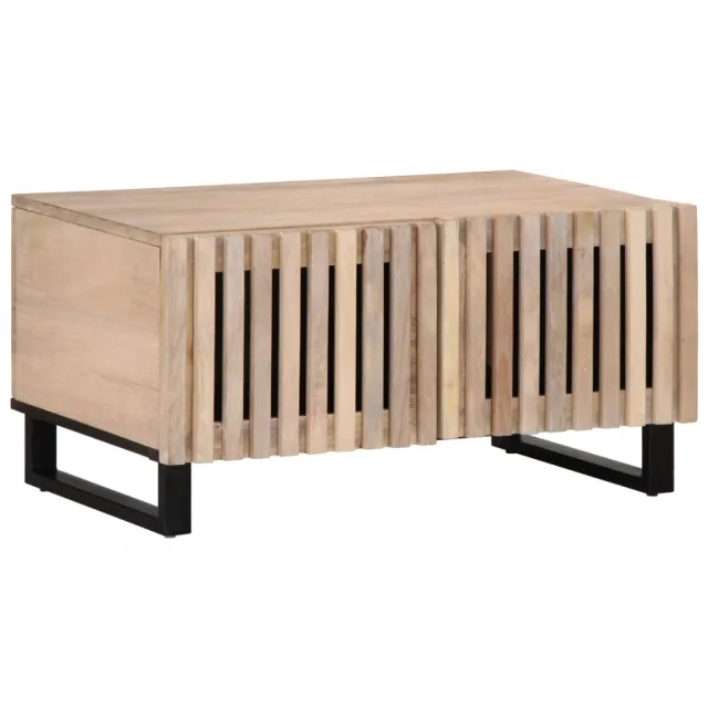 vidaXL Salontafel 80x51x40 cm massief mangohout wit