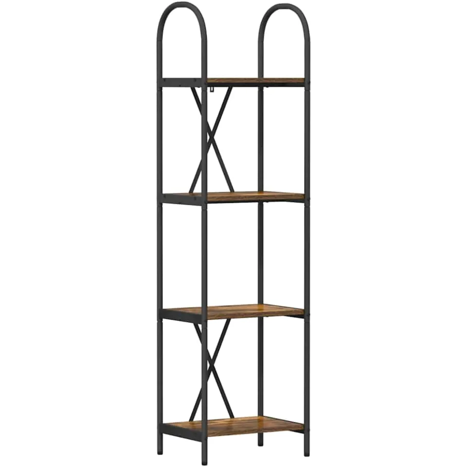 vidaXL Boekenkast 4-laags 40 x 30 x 146 cm Bewerkt hout Gerookt eiken, foto 3
