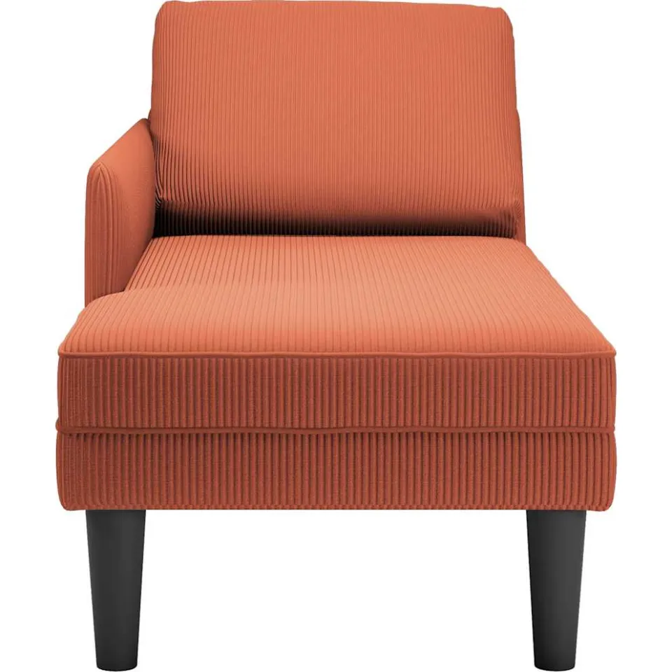 vidaXL Chaise longue met kussen corduroy stof rood oranje
