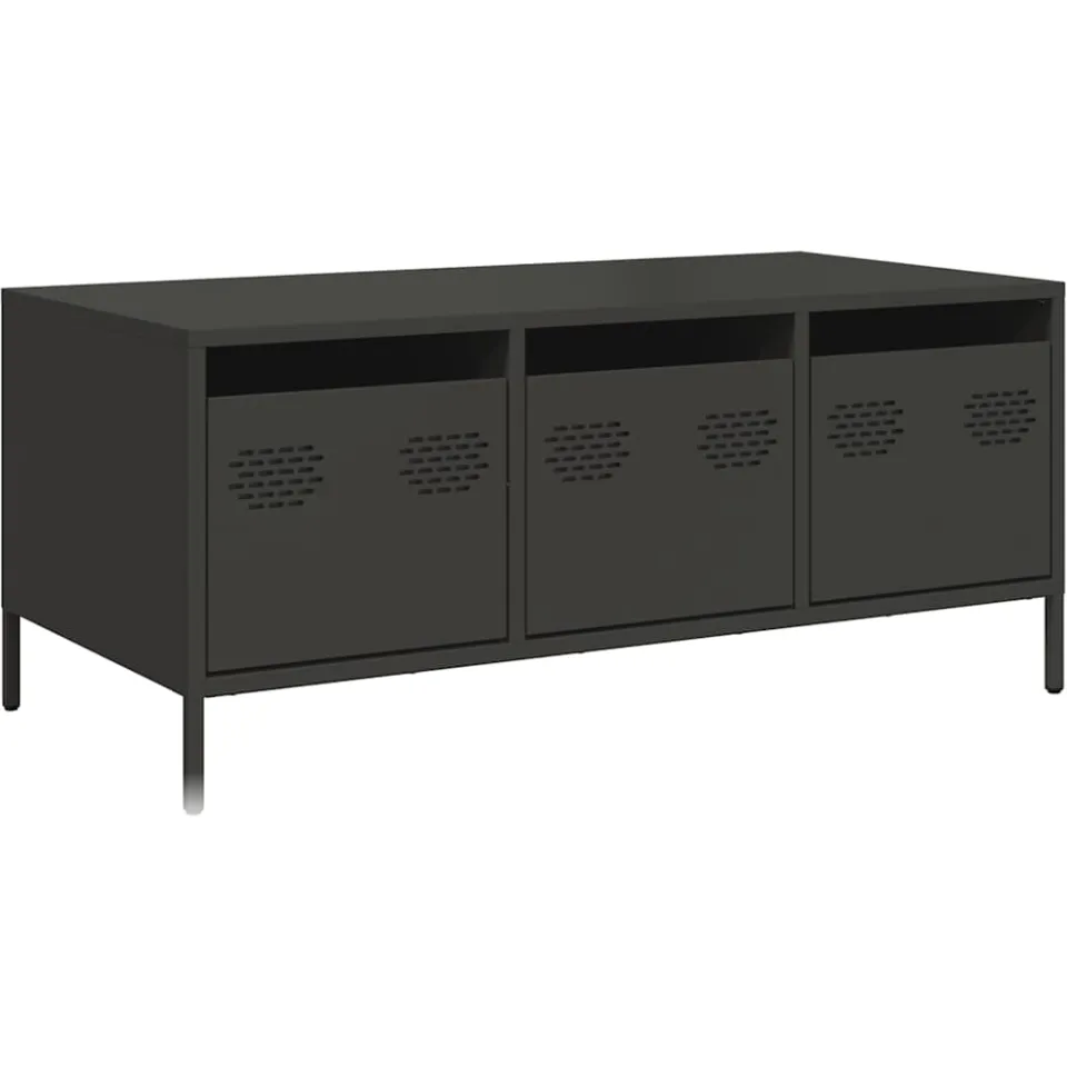 vidaXL Salontafel 101,5x50x43,5 cm koudgewalst staal zwart