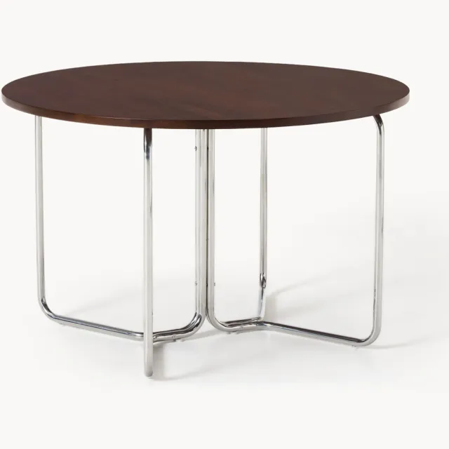 Westwing Collection Ronde eettafel Soren van mangohout, in verschillende formaten Zilverkleurig