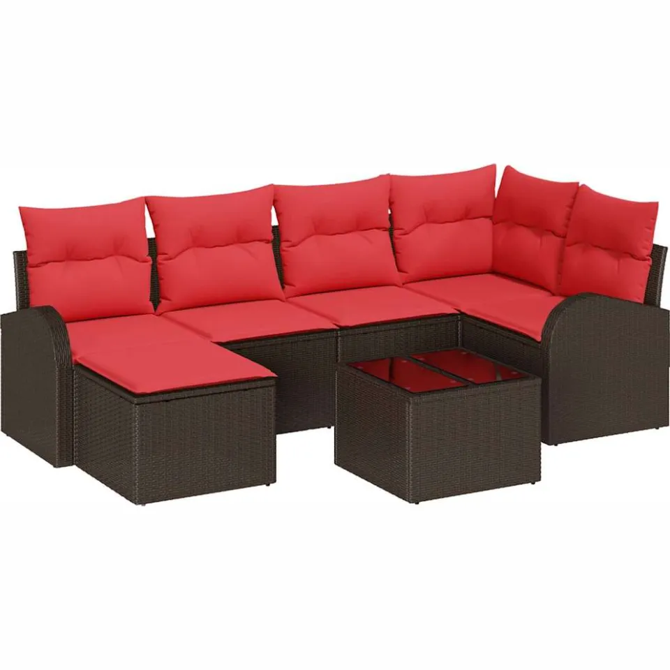 vidaXL Tuin Sofa Set 7 st Bruin [Synthetisch]: Poly Rattan, foto 4