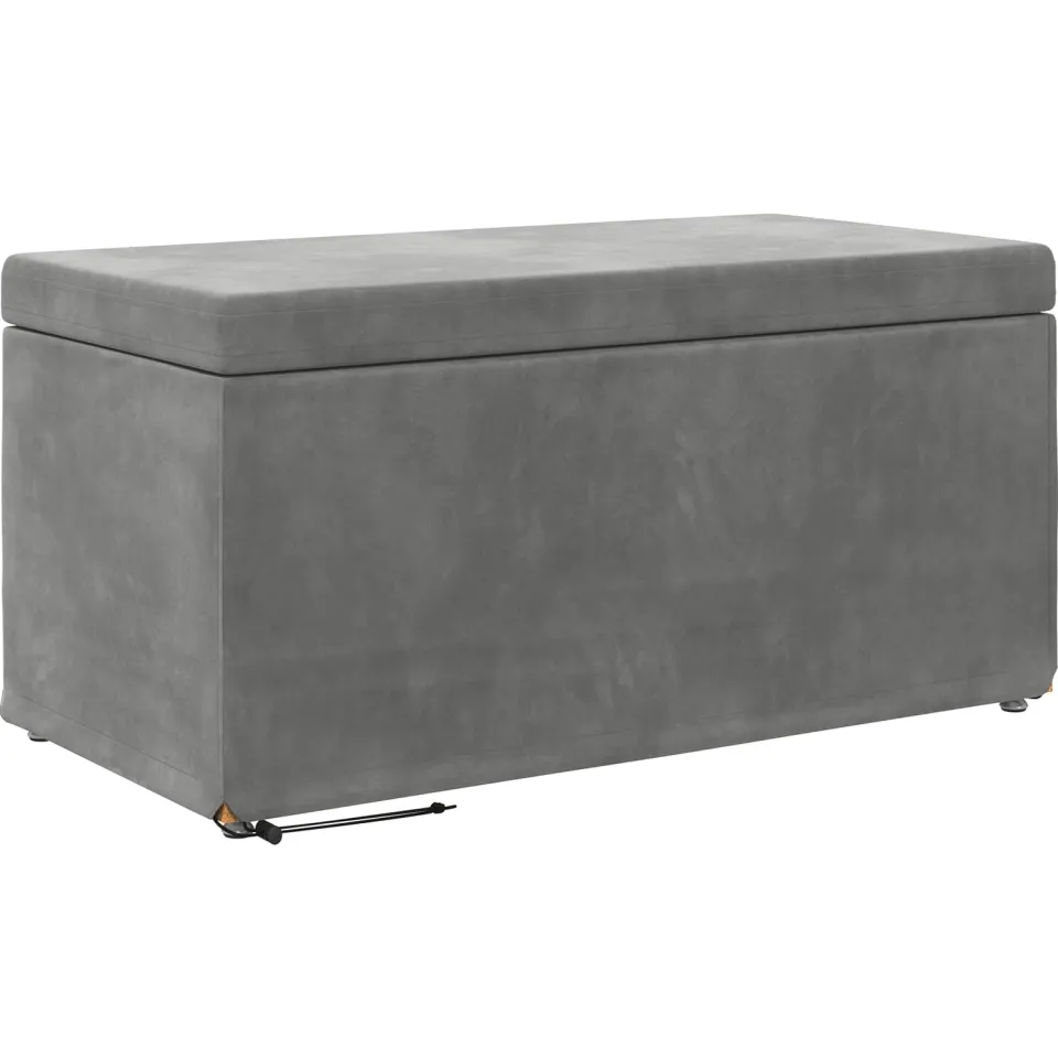 vidaXL Kruk Donkergrijs 81 x 41 x 40 cm Velvet en Gefabriceerd Hout