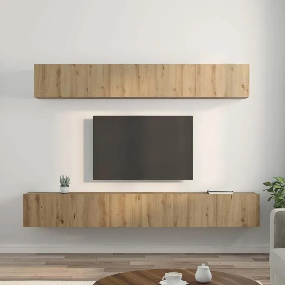 vidaXL Tv-meubelset 5 st Artisan Eiken Bewerkt hout, foto 4