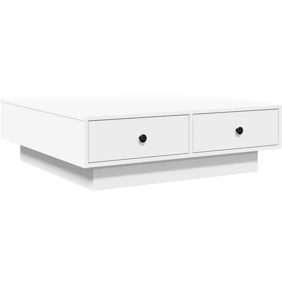 vidaXL Salontafel 90x90x28 cm spaanplaat wit, foto 3