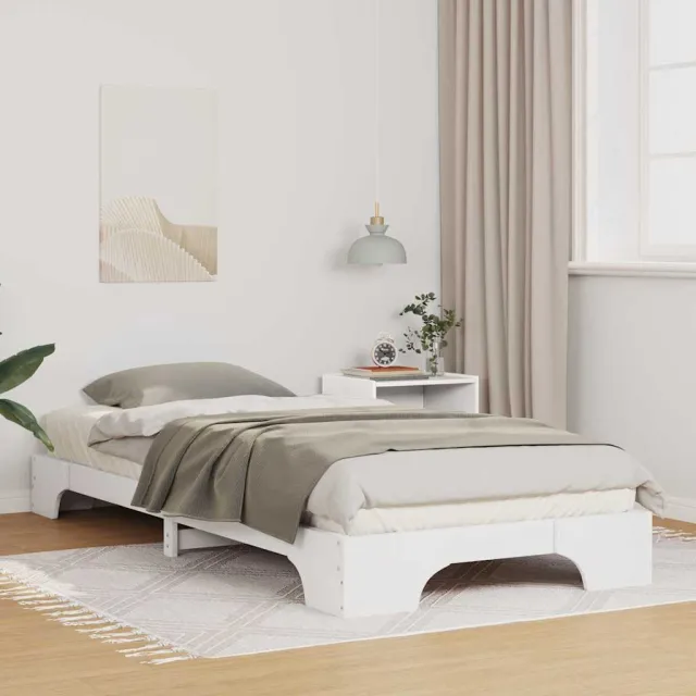 vidaXL Bedframe Wit 80 x 220 cm Massief grenenhout