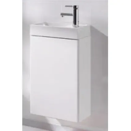 Royo Fonteinmeubelset Young - Inclusief Keramische Wastafel - Softclose - Hoogglans Wit - 40x22,5x68cm