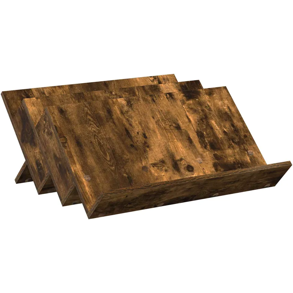 vidaXL Tijdschrift Rek Gerookt eiken 65 x 53 x 28,5 cm Bewerkt hout Bruin