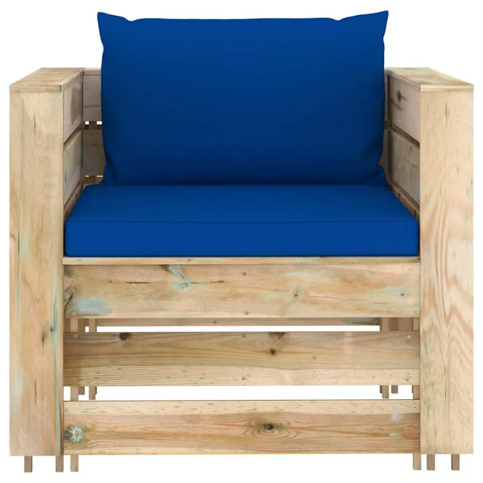 vidaXL 2-delige Loungeset met kussens groen geïmpregneerd hout, foto 3