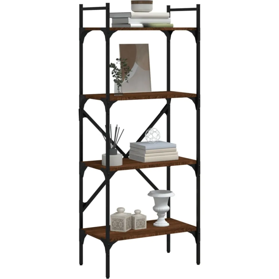 vidaXL Boekenkast 4-laags 56x31,5x138,5 cm bewerkt hout bruineiken, foto 2