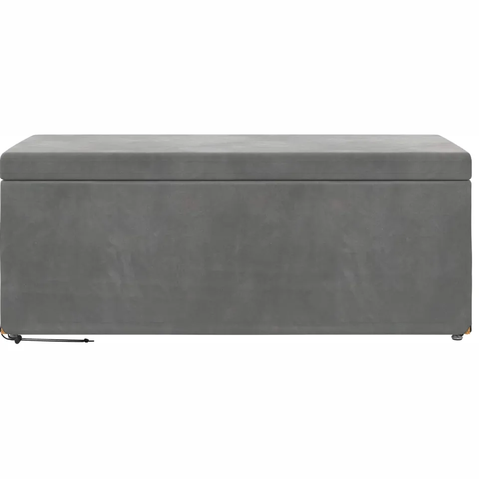 vidaXL Kruk Donkergrijs 101 x 41 x 40 cm Velvet en Gefabriceerd Hout grijs, foto 4