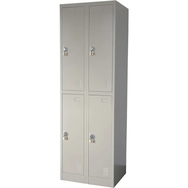 IVOL Metalen Lockerkast Grijs - 60x185x45 cm - 4 Deurs
