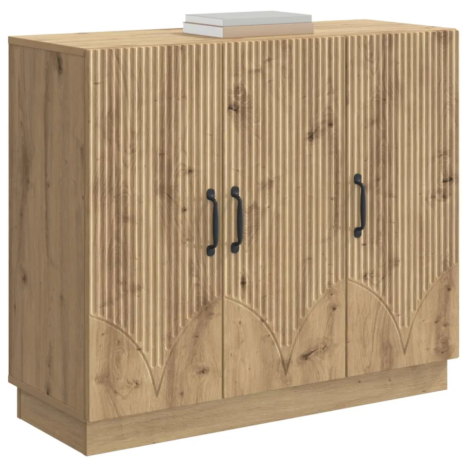 vidaXL Dressoir Artisanaal eiken 89 x 34,5 x 77 cm Bewerkt hout Bruin