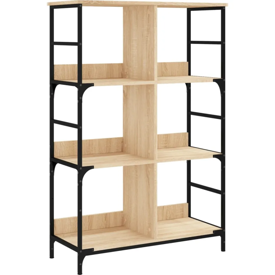 vidaXL Boekenrek 78,5x33x117,5 cm bewerkt hout sonoma eikenkleurig, foto 3