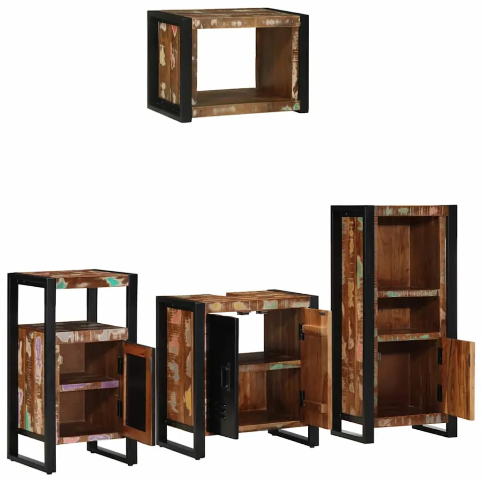 vidaXL Badkamermeubelset 4 st Multikleur en Zwart 55 x 35 x 60 cm, foto 2