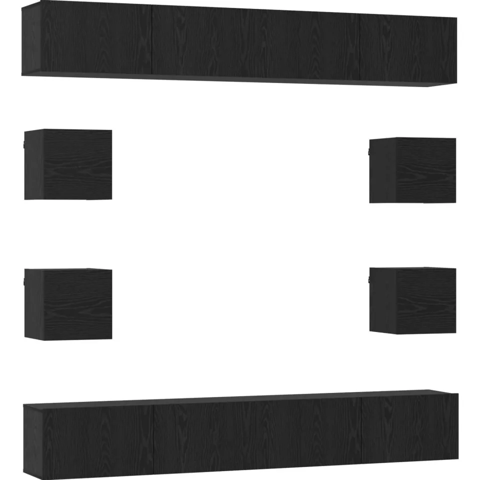 vidaXL Tv-meubelset 8 st 100 x 30 x 30 cm Zwart eiken, foto 3