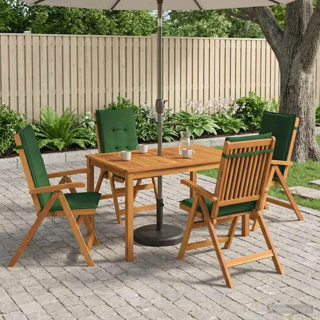 vidaXL 5-Piece Garden Dining Set 4-zits Groen Massief Acaciahout, foto 2