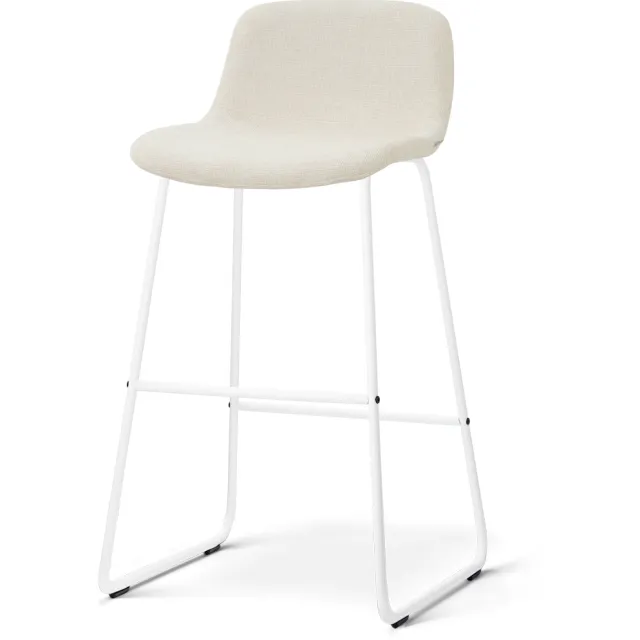 Nolon Nino-Mats barkruk cottonbeige - wit onderstel - 75 cm