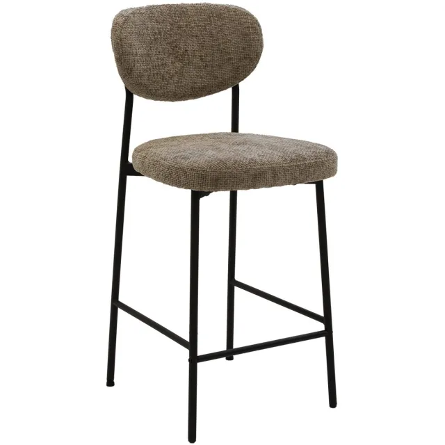 Giga Meubel Barstoel Vajen - Stof/Metaal - Taupe - Set van 2