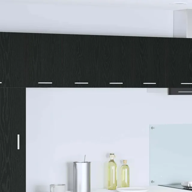 vidaXL Hangkast Zwarte Eik en Wit 60 x 31 x 40 cm Bewerkt hout