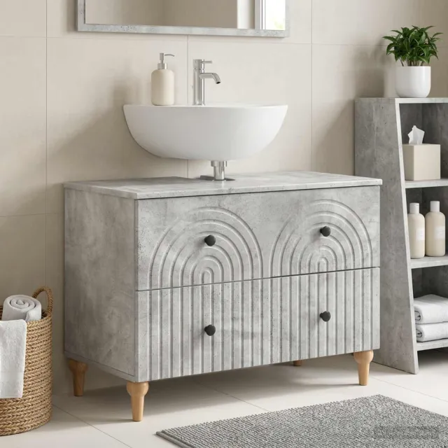 vidaXL Badkamer wastafelkast ALKMAAR Betongrijs 82 x 41 x 59 cm