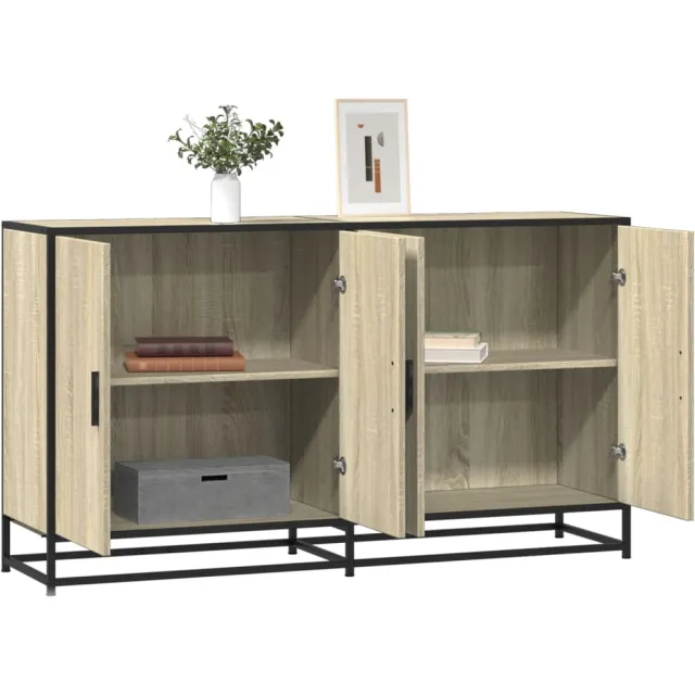 vidaXL Dressoir 134x35x76 cm bewerkt hout sonoma eikenkleurig Bruin
