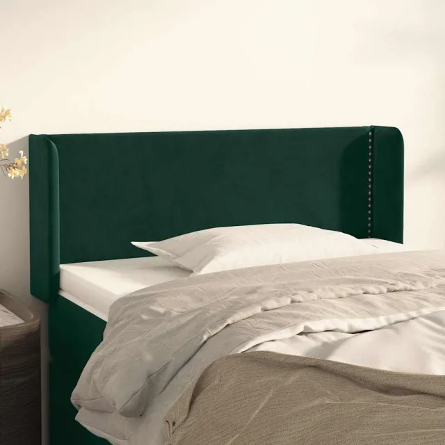 vidaXL Hoofdbord met randen 83x16x78/88 cm fluweel donkergroen groen