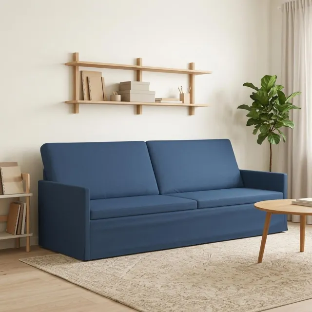 vidaXL 3-zits bank Blauw 220 x 81 x 82 cm Stof
