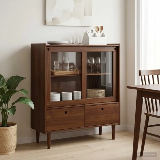 vidaXL Kast BILBAO Donkerkaramel 104 x 40 x 120 cm bruin, foto 2