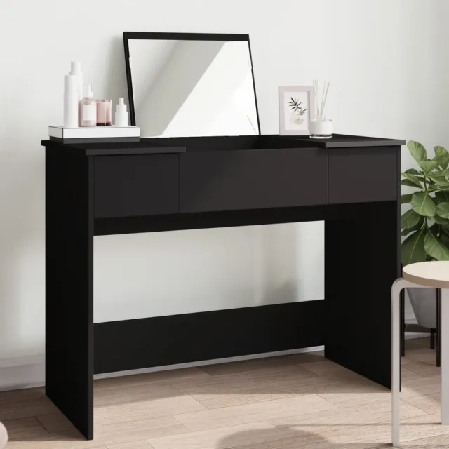 vidaXL Kaptafel met spiegel 100x45x76 cm zwart, foto 2