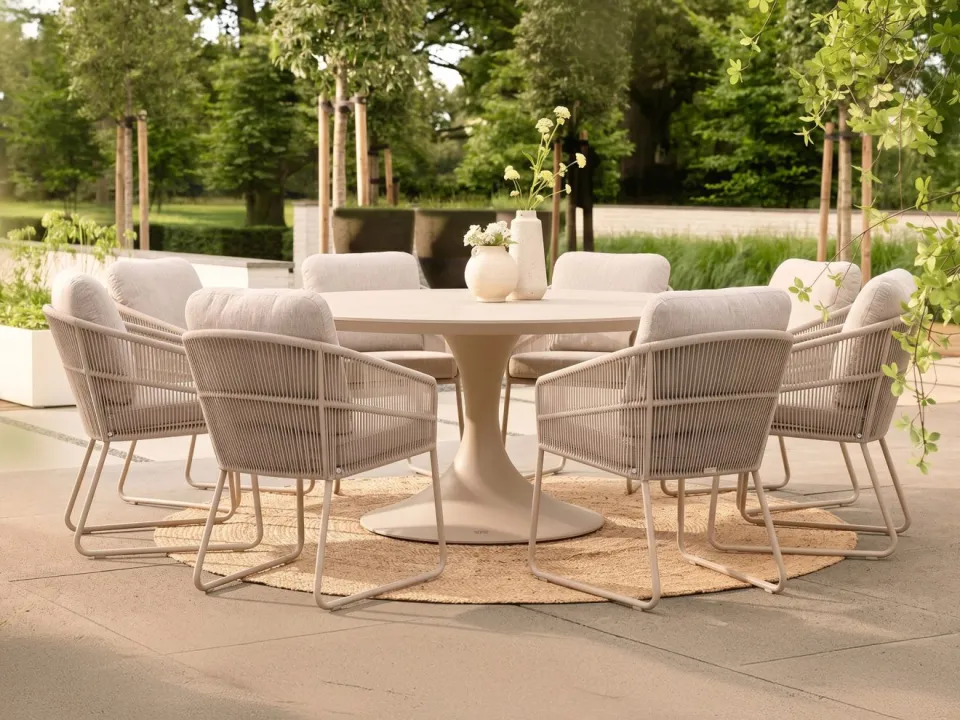 Suns Noli/Nova ø170cm dining tuinset 9-delig bruin, foto 2