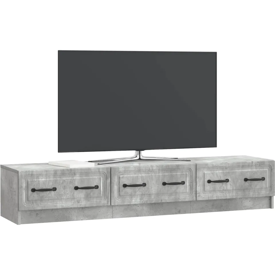 vidaXL TV-kast 147 x 34,5 x 27 cm Betongrijs Bewerkt hout